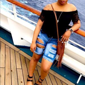 Black Lace Off The Shoulder Top!